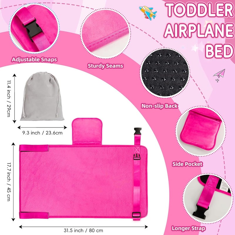 GoCozy Toddler Airplane Bed, Travel Essentials for Kids, Soft Toddler Airplane Travel Essentials with Sticker Book, Pink - Image 4